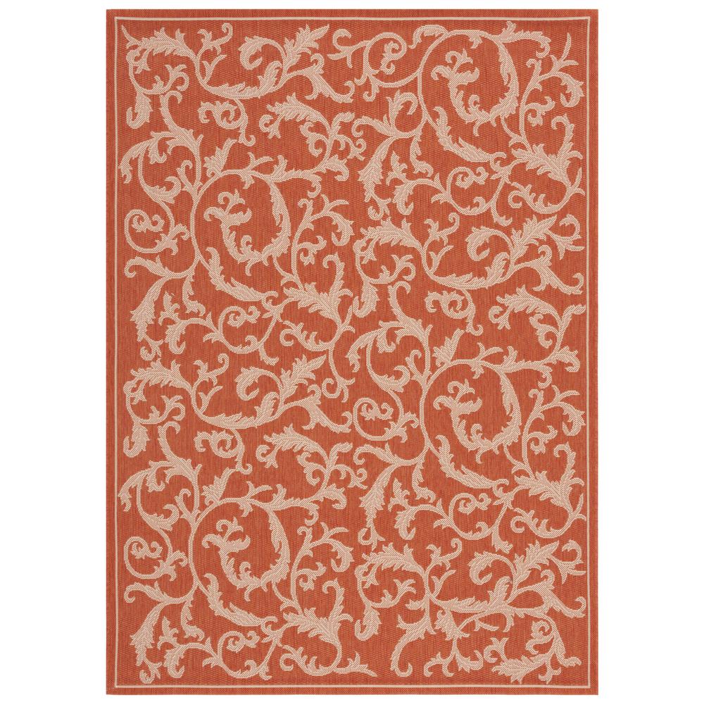 COURTYARD, TERRACOTTA / NATURAL, 5'-3" X 7'-7", Area Rug, CY2653-3202-5