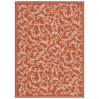 COURTYARD, TERRACOTTA / NATURAL, 5'-3" X 7'-7", Area Rug, CY2653-3202-5