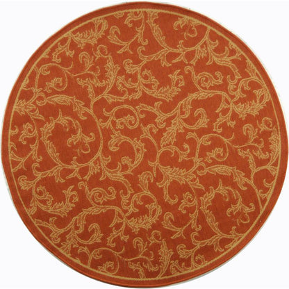 COURTYARD, TERRACOTTA / NATURAL, 5'-3" X 7'-7", Area Rug, CY2653-3202-5