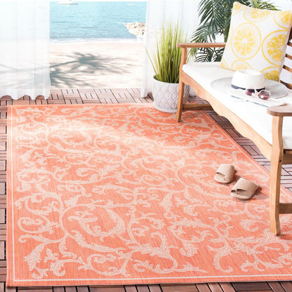 COURTYARD, TERRACOTTA / NATURAL, 5'-3" X 7'-7", Area Rug, CY2653-3202-5