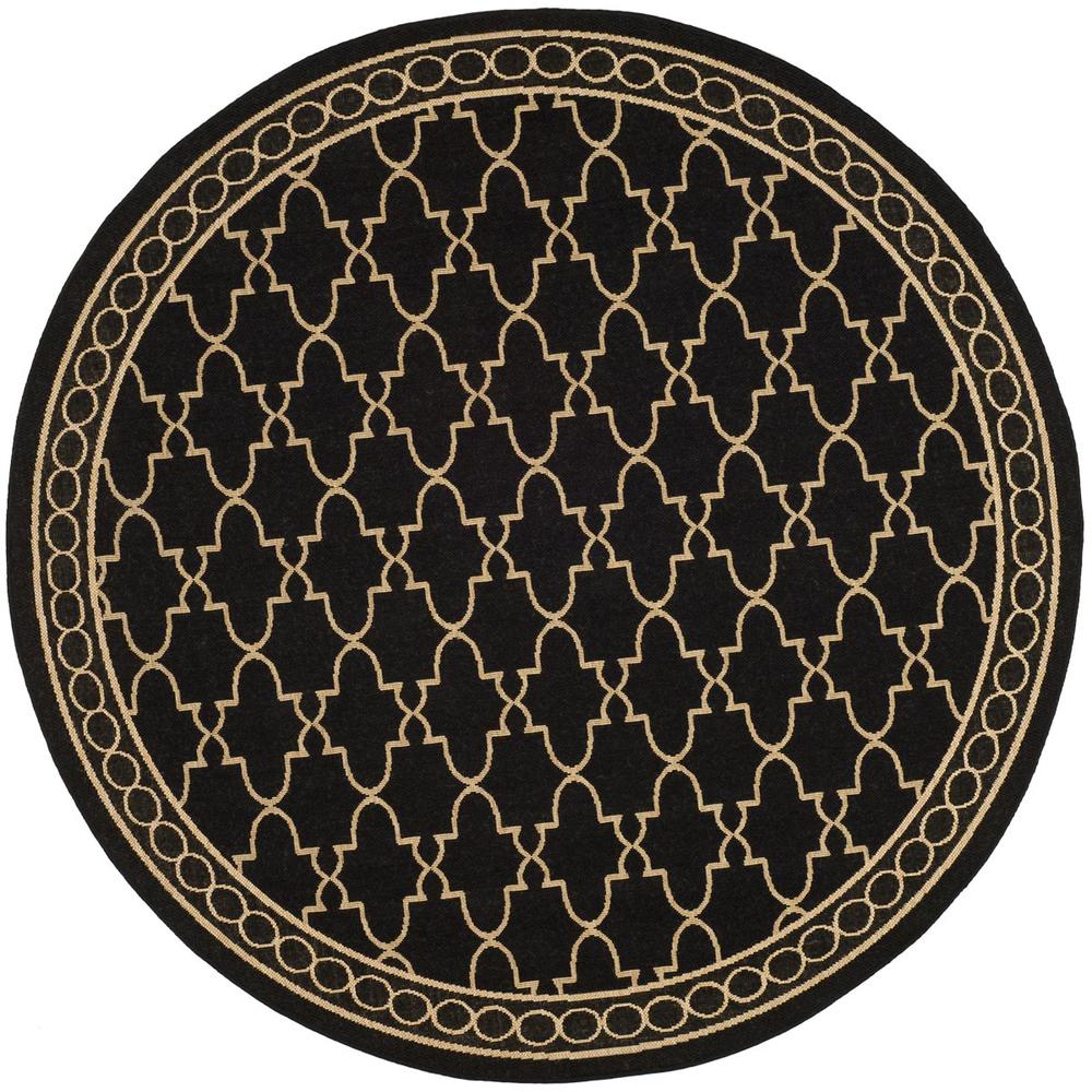 COURTYARD, BLACK / BEIGE, 6'-7" X 6'-7" Round, Area Rug, CY5142D-7R