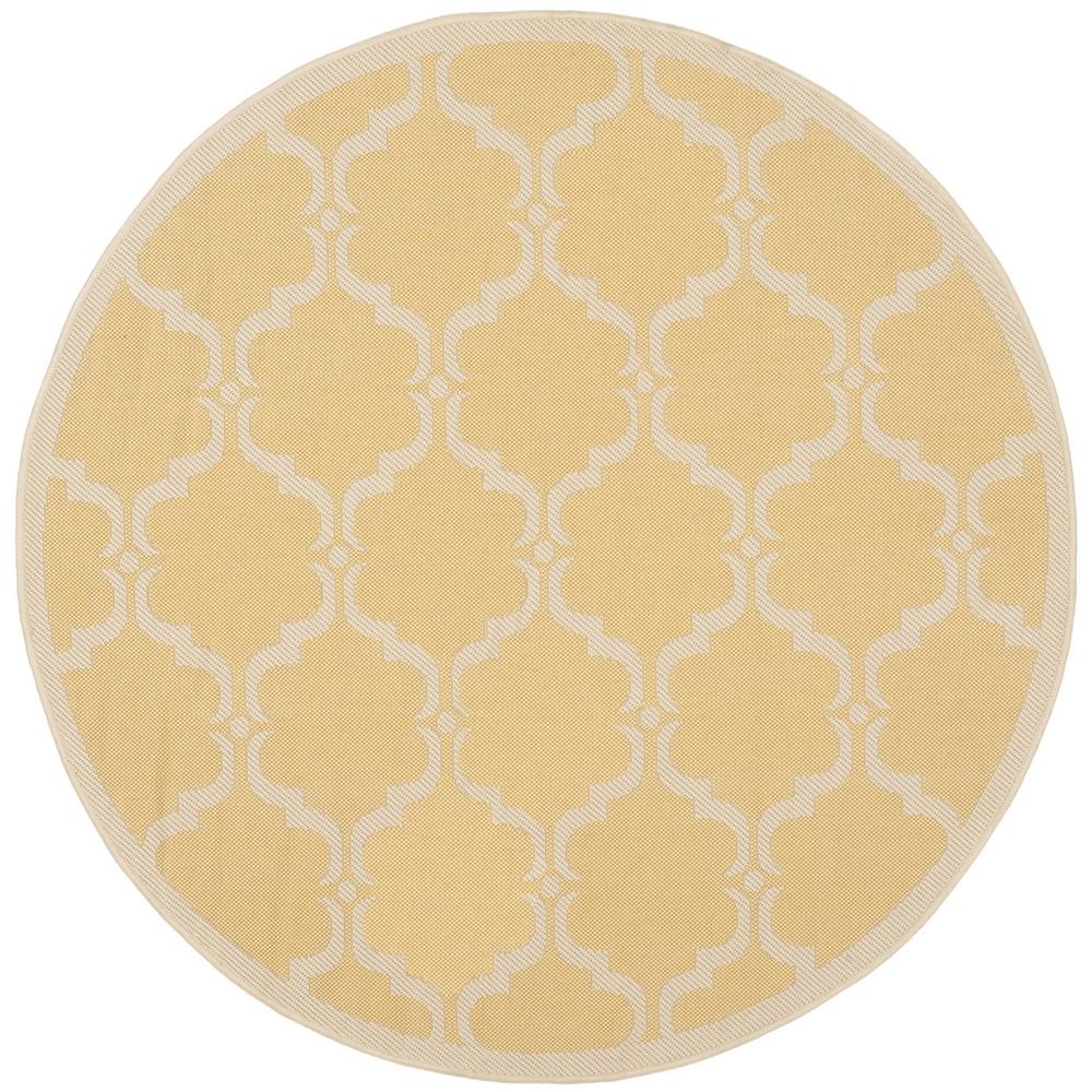 COURTYARD, YELLOW / BEIGE, 4' X 4' Round, Area Rug