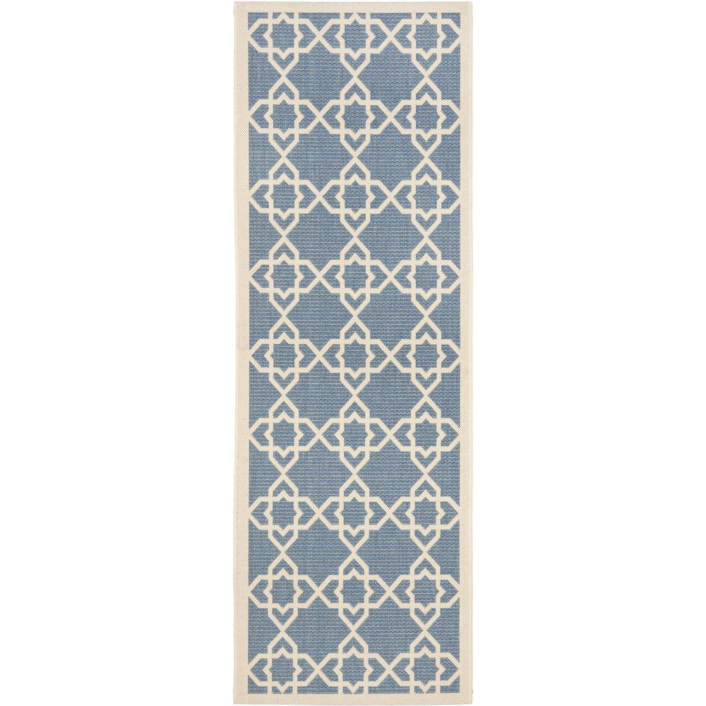 COURTYARD, BLUE / BEIGE, 2'-3" X 10', Area Rug, CY6032-243-210