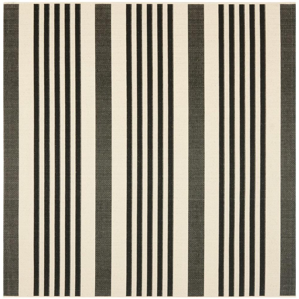 COURTYARD, BLACK / BONE, 4' X 4' Square, Area Rug