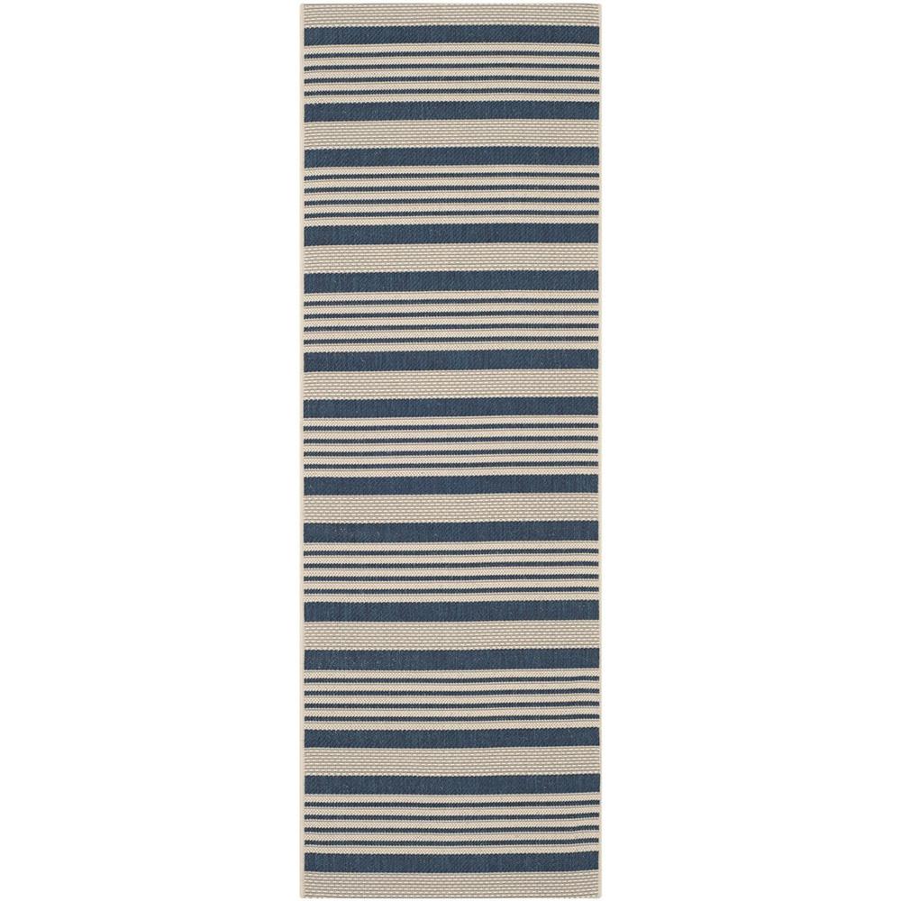 COURTYARD, NAVY / BEIGE, 2'-3" X 10', Area Rug, CY6062-268-210