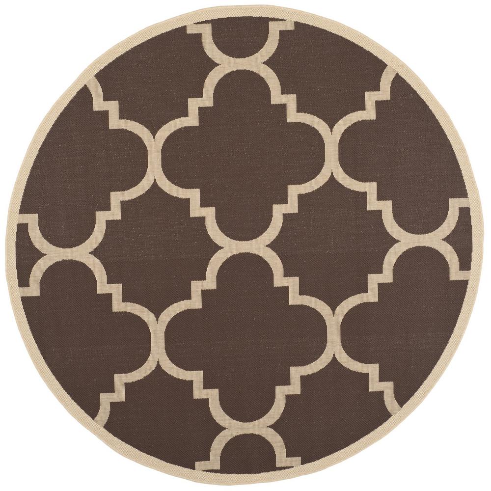 COURTYARD, DARK BROWN, 4' X 4' Round, Area Rug