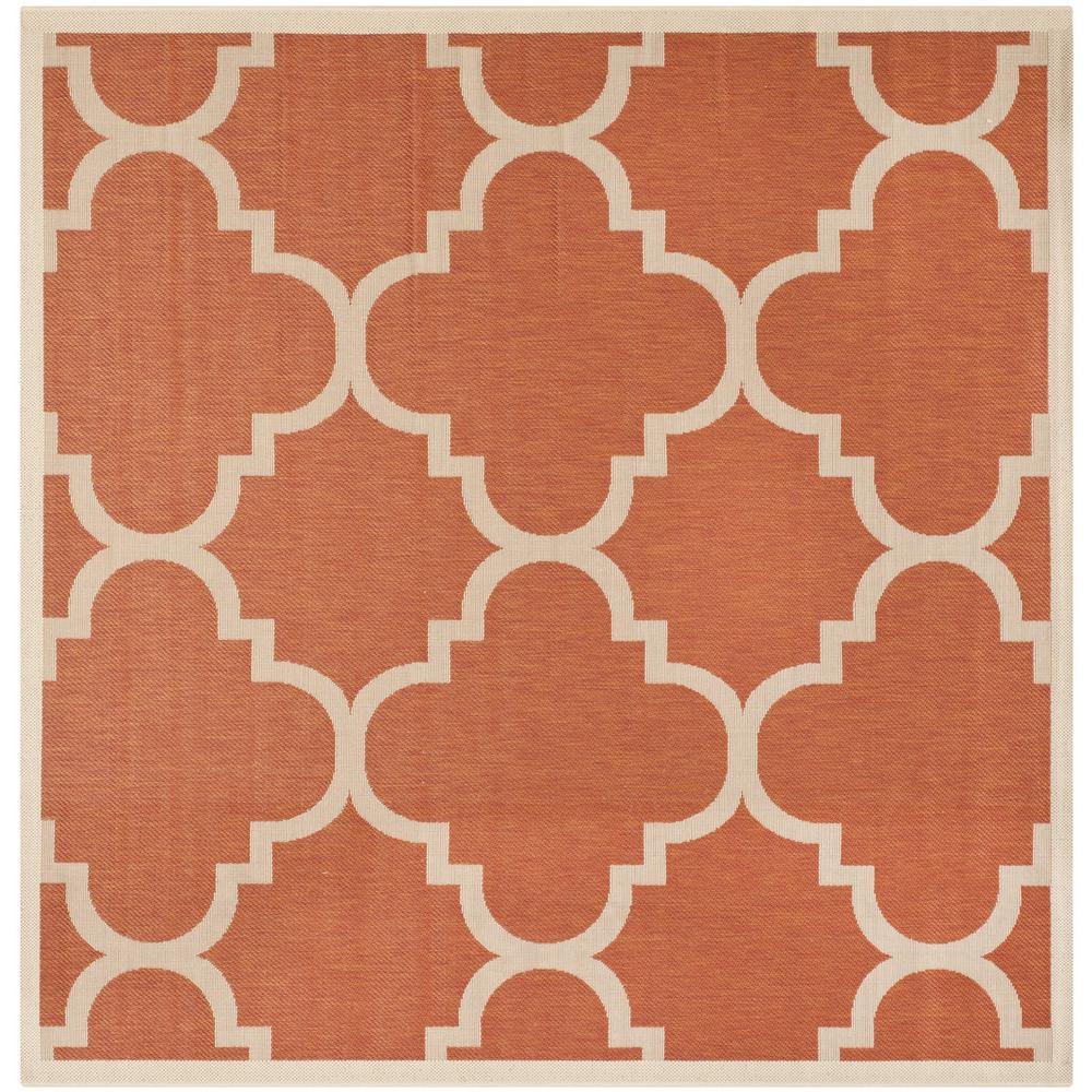 COURTYARD, TERRACOTTA, 4' X 4' Square, Area Rug