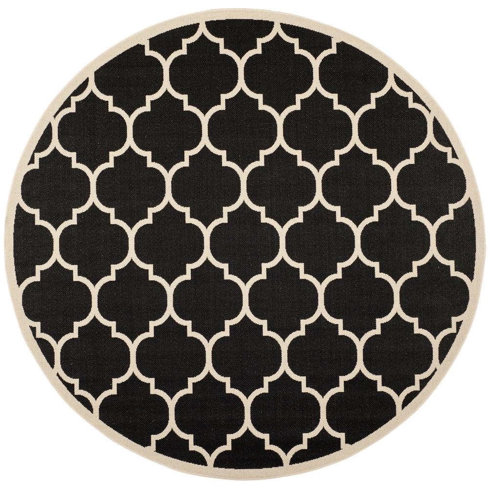 COURTYARD, BLACK / BEIGE, 4' X 4' Round, Area Rug, CY6914-266-4R