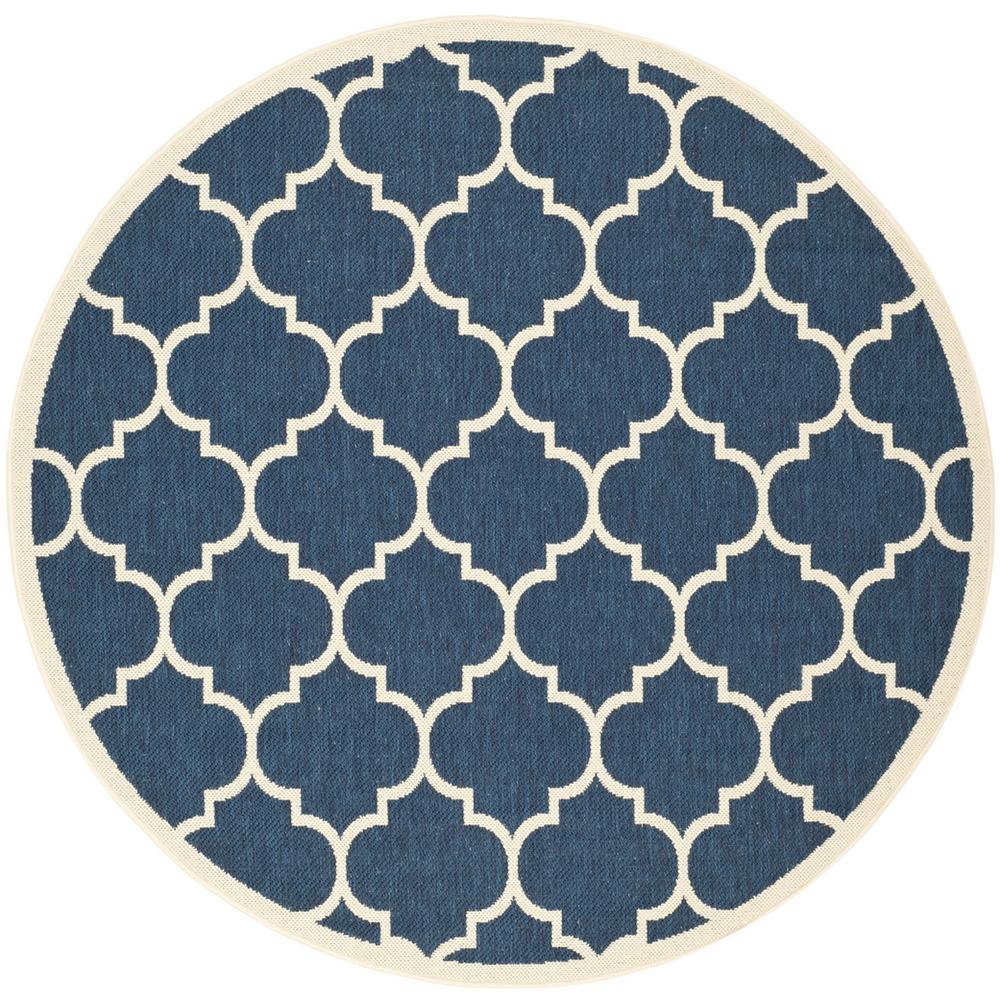 COURTYARD, NAVY / BEIGE, 4' X 4' Round, Area Rug, CY6914-268-4R