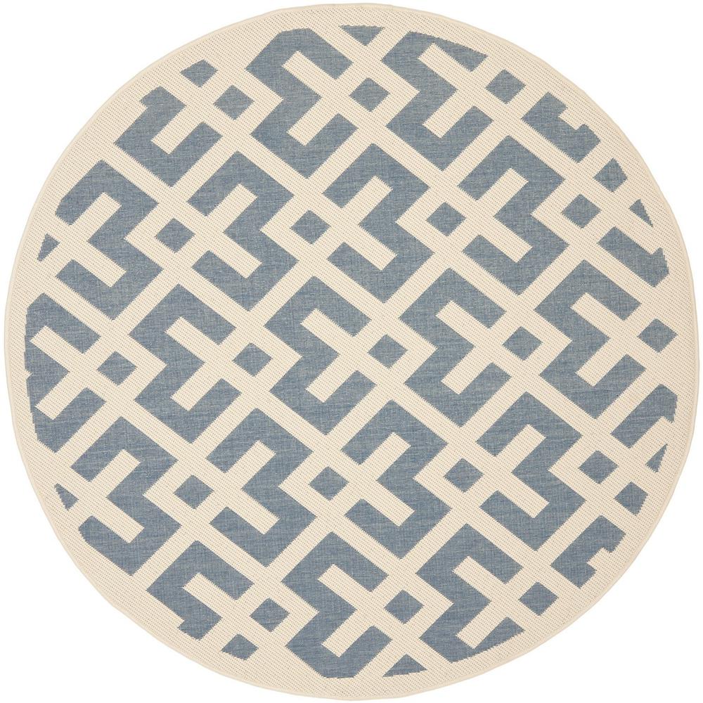 COURTYARD, BLUE / BONE, 5'-3" X 5'-3" Round, Area Rug, CY6915-233-5R