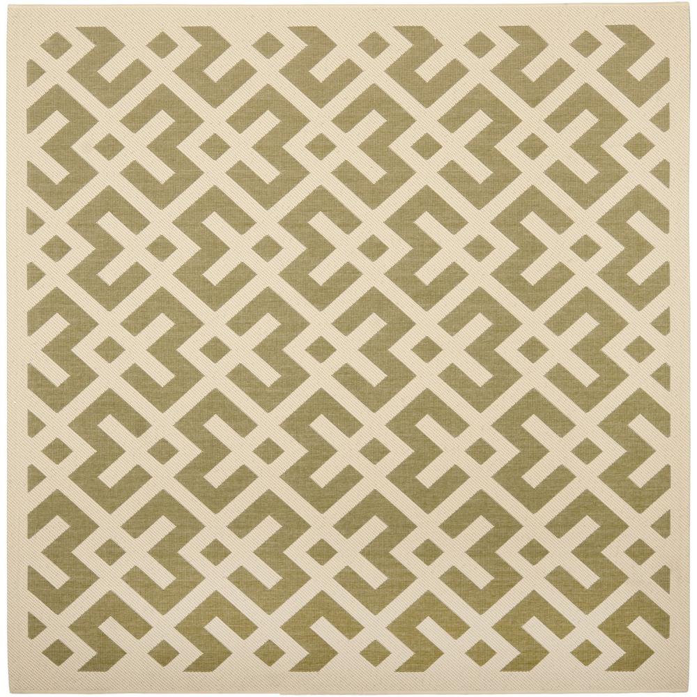 COURTYARD, GREEN / BONE, 4' X 4' Square, Area Rug