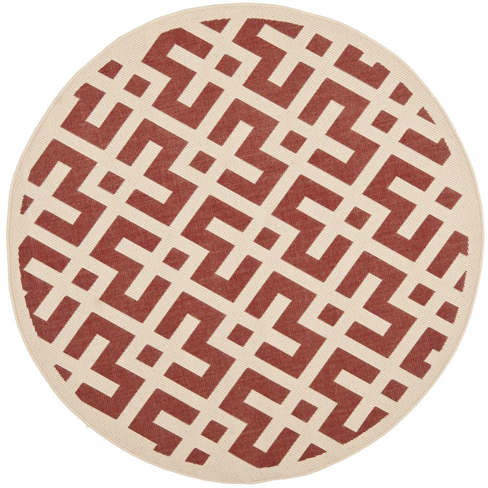 COURTYARD, RED / BONE, 5'-3" X 5'-3" Round, Area Rug, CY6915-238-5R