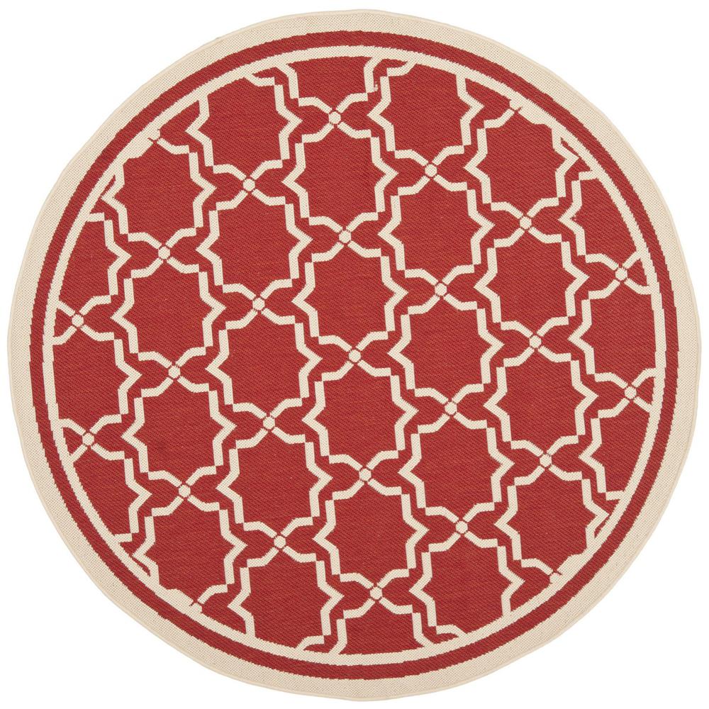 COURTYARD, RED / BONE, 5'-3" X 5'-3" Round, Area Rug, CY6916-248-5R