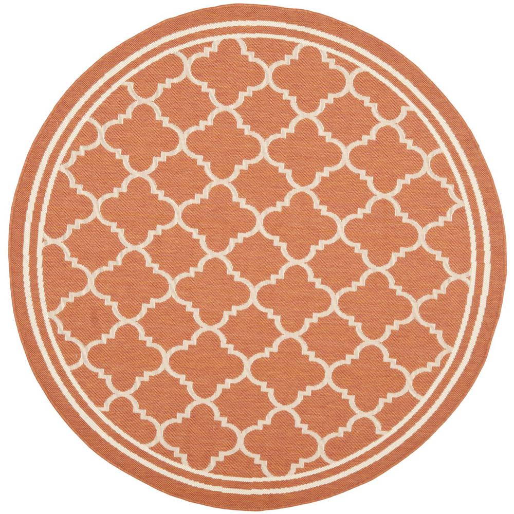 COURTYARD, TERRACOTTA / BONE, 4' X 4' Round, Area Rug