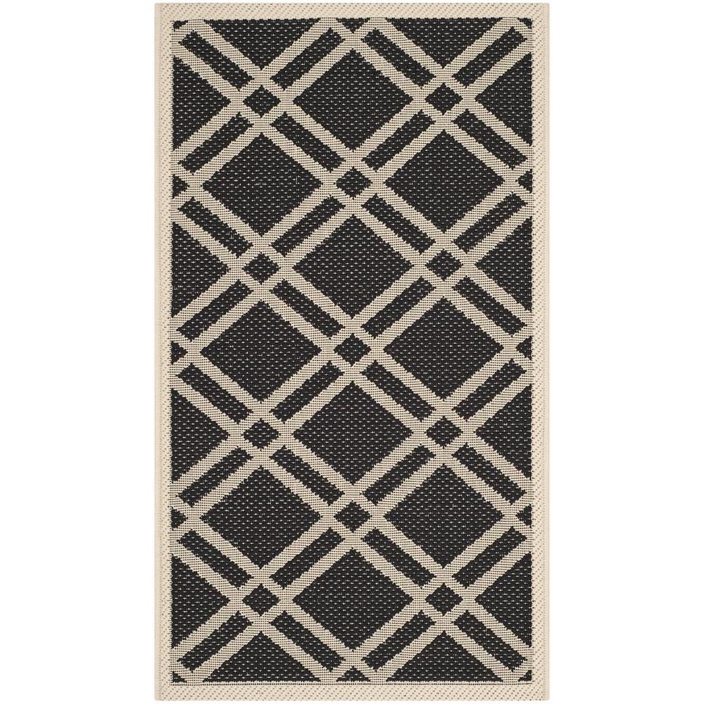 COURTYARD, BLACK / BEIGE, 2' X 3'-7", Area Rug, CY6923-266-2