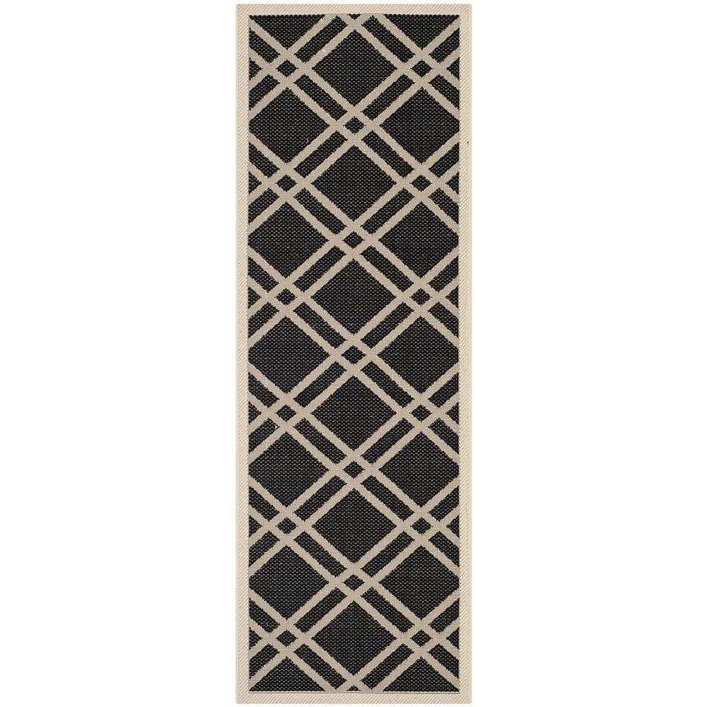 COURTYARD, BLACK / BEIGE, 2'-3" X 10', Area Rug, CY6923-266-210