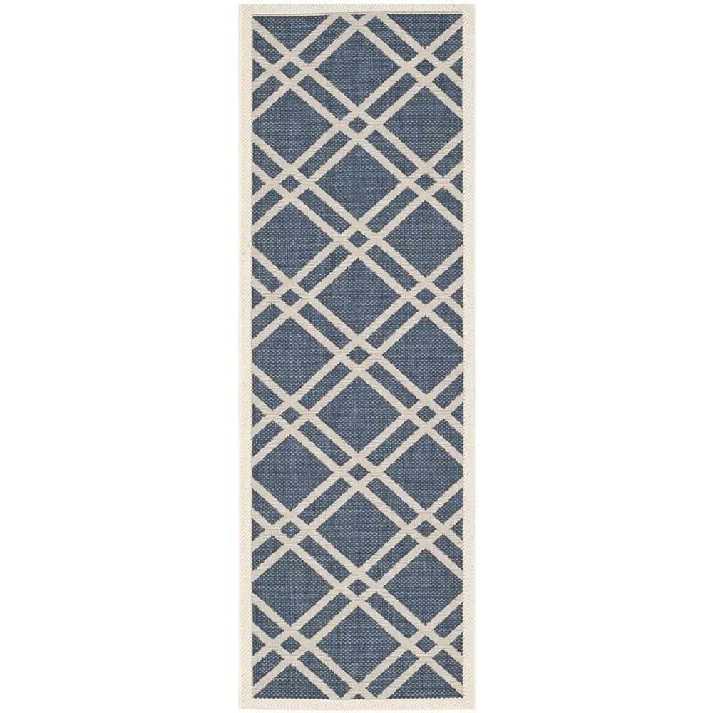 COURTYARD, NAVY / BEIGE, 2'-3" X 10', Area Rug, CY6923-268-210