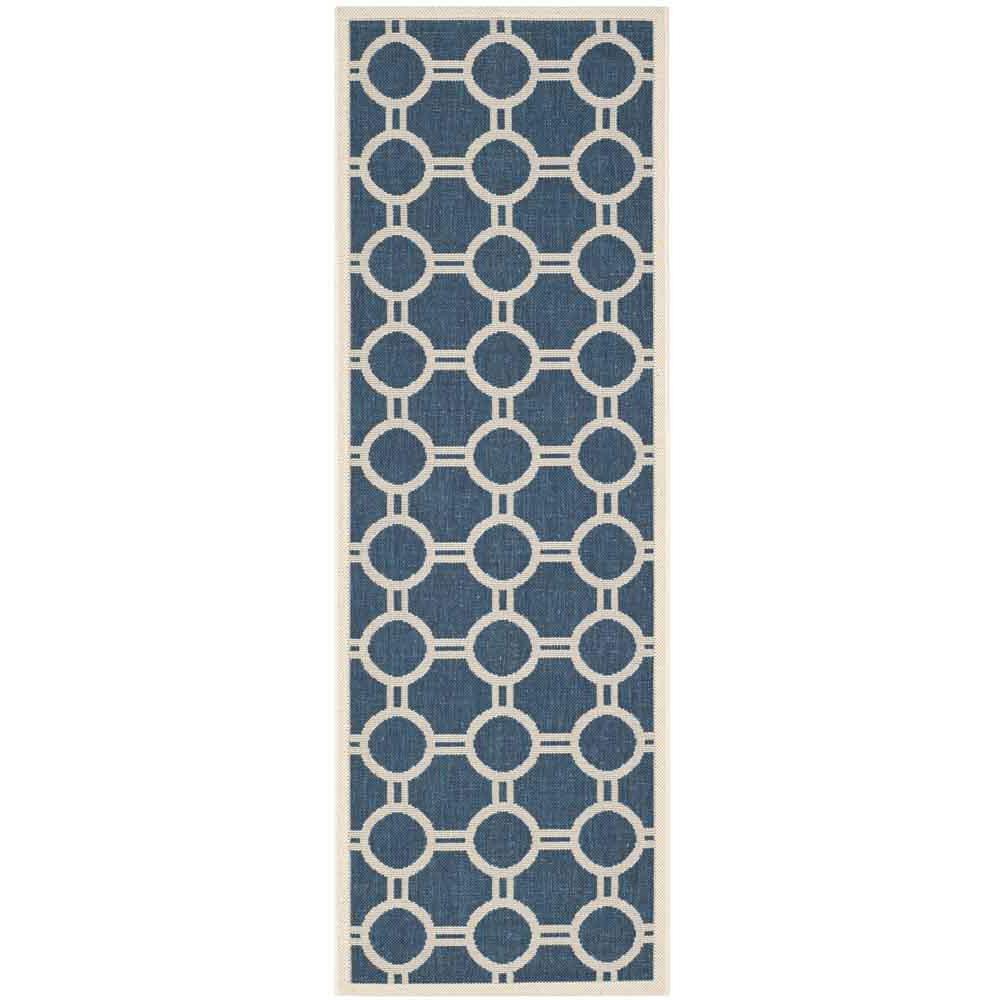COURTYARD, NAVY / BEIGE, 2'-3" X 10', Area Rug, CY6924-268-210