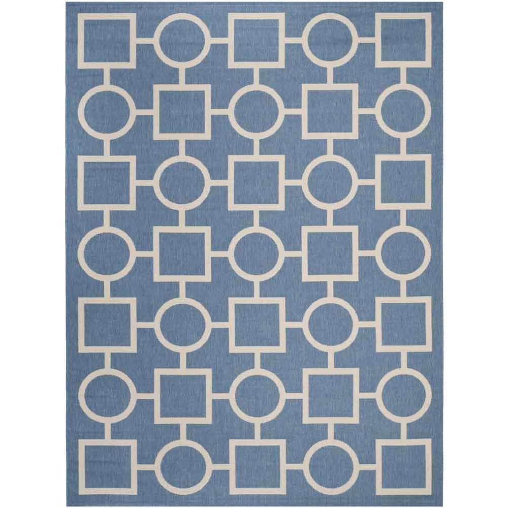 COURTYARD, BLUE / BEIGE, 8' X 11', Area Rug, CY6925-243-8