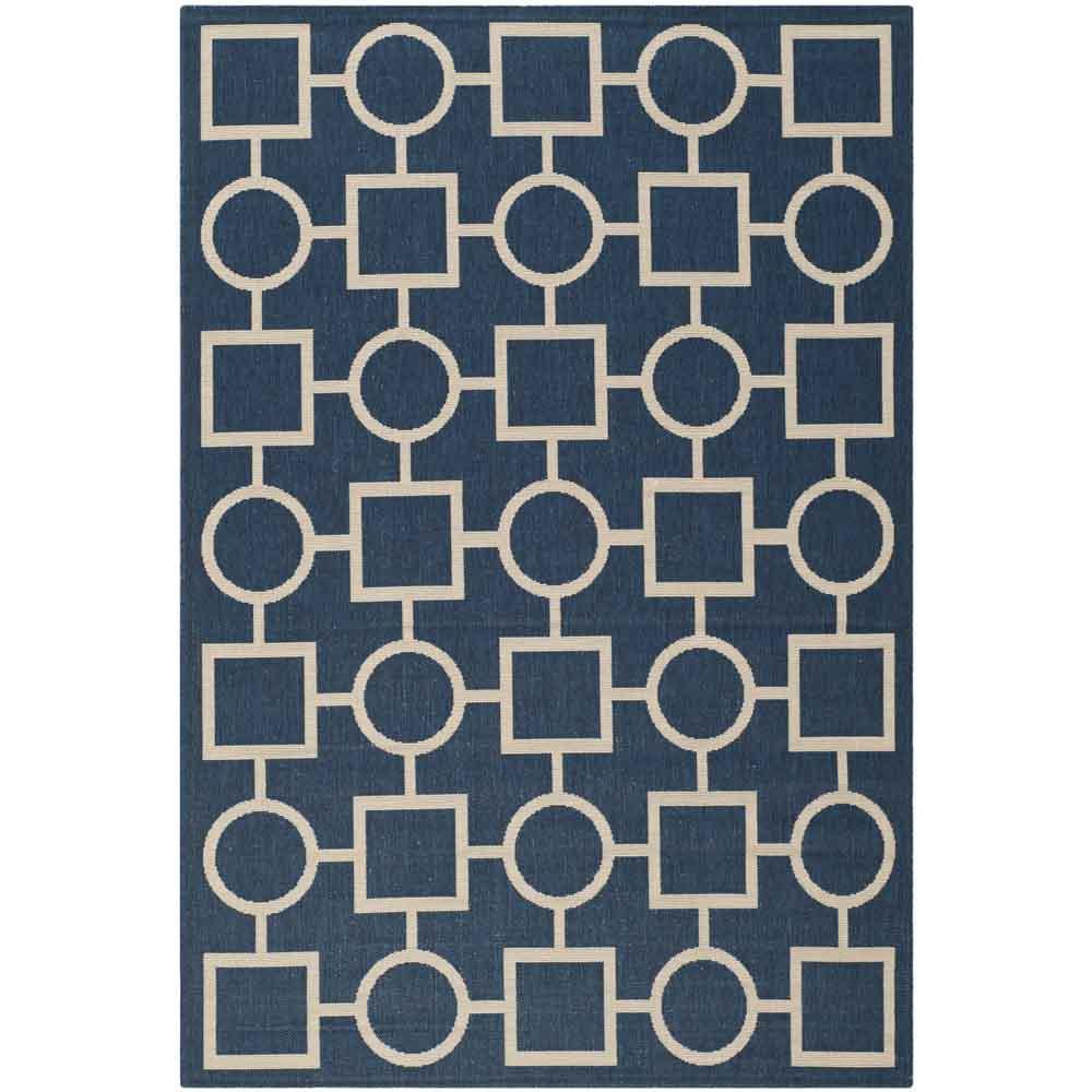 COURTYARD, NAVY / BEIGE, 5'-3" X 7'-7", Area Rug, CY6925-268-5