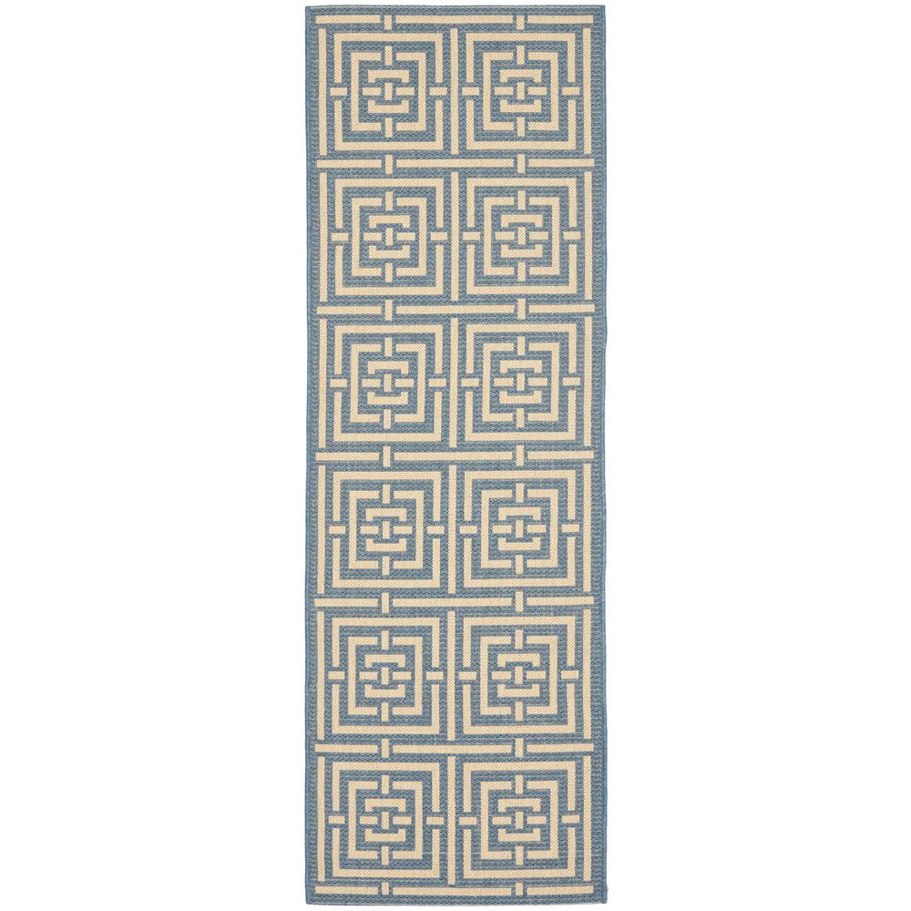 COURTYARD, BLUE / BONE, 2'-3" X 10', Area Rug, CY6937-23-210