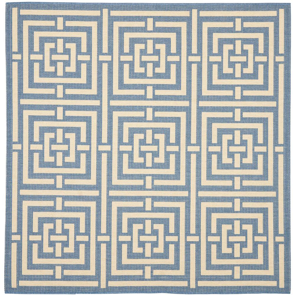 COURTYARD, BLUE / BONE, 6'-7" X 6'-7" Square, Area Rug, CY6937-23-7SQ