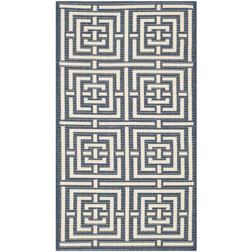 COURTYARD, NAVY / BEIGE, 2' X 3'-7", Area Rug, CY6937-268-2