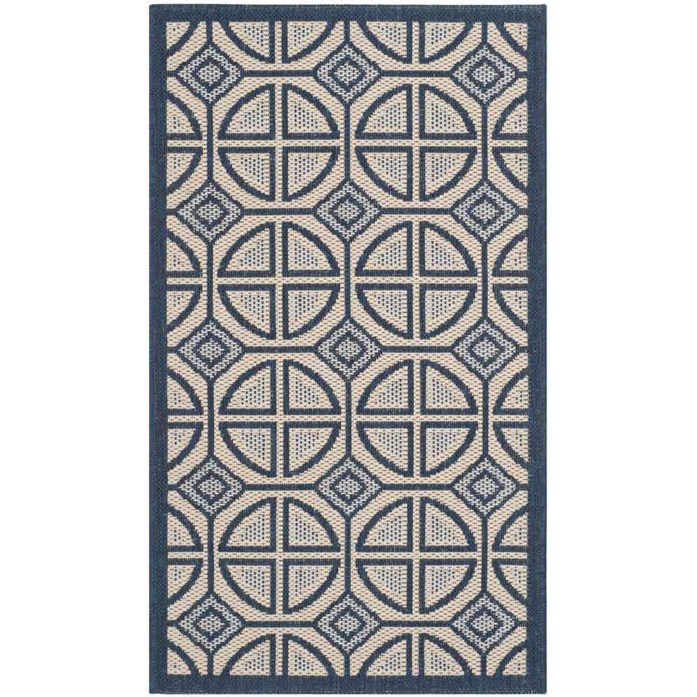 COURTYARD, BEIGE / NAVY, 2' X 3'-7", Area Rug, CY7017-258-2
