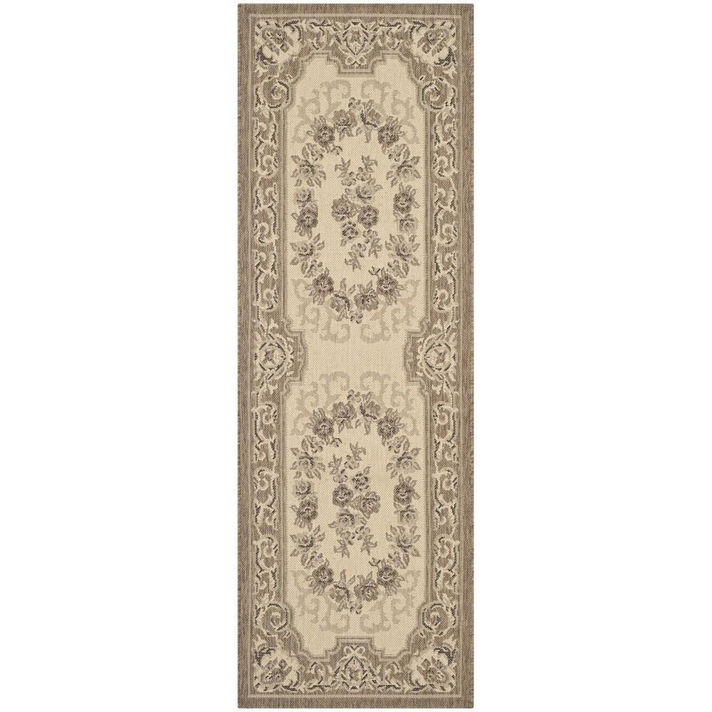 COURTYARD, CREME / BROWN, 2'-3" X 10', Area Rug