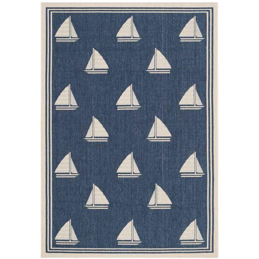 COURTYARD, NAVY / BEIGE, 2'-7" X 5', Area Rug, CY7422-258A22-3