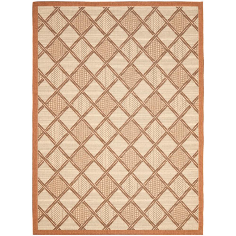 COURTYARD, CREAM / TERRACOTTA, 8' X 11', Area Rug, CY7570-11A7-8