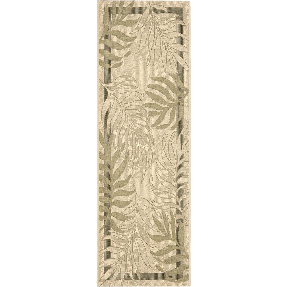 COURTYARD, CREAM / GREEN, 2'-3" X 10', Area Rug, CY7836-14A5-210