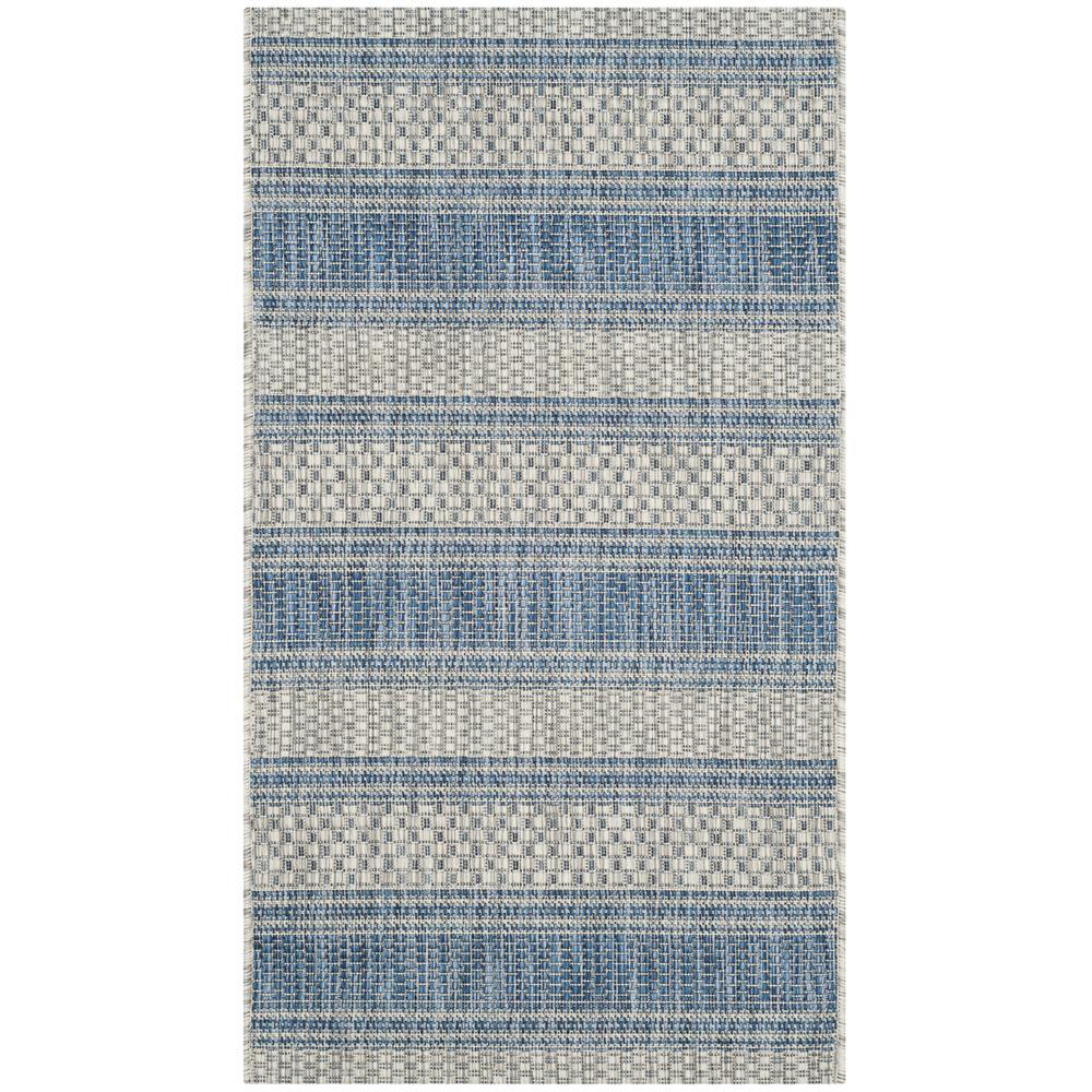 COURTYARD, GREY / NAVY, 2' X 3'-7", Area Rug, CY8464-36812-2