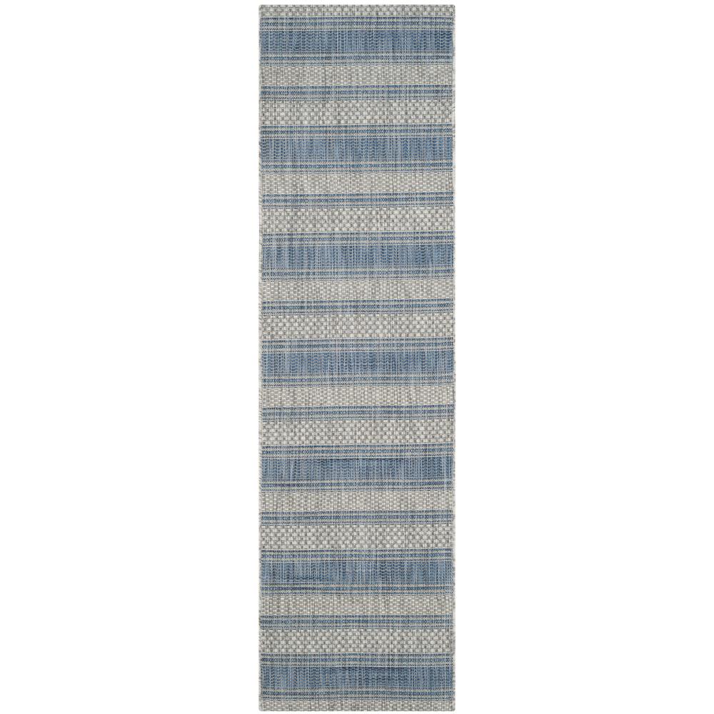 COURTYARD, GREY / NAVY, 2' X 3'-7", Area Rug, CY8464-36812-2