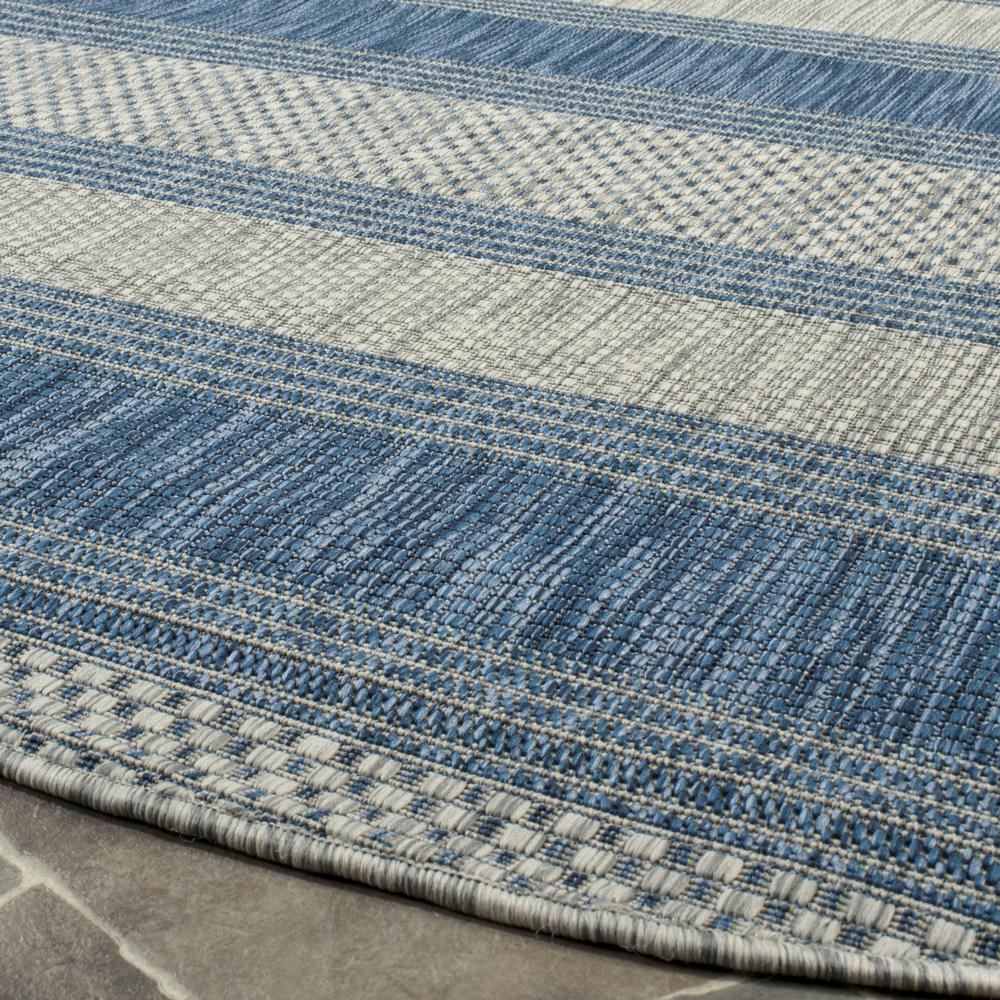 COURTYARD, GREY / NAVY, 6'-7" X 6'-7" Round, Area Rug, CY8464-36812-7R