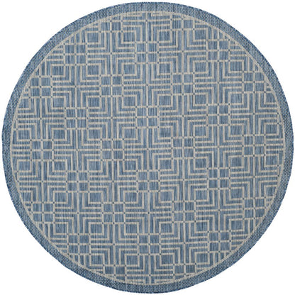 COURTYARD, NAVY / GREY, 6'-7" X 6'-7" Round, Area Rug, CY8467-36821-7R