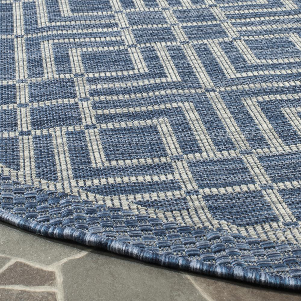 COURTYARD, NAVY / GREY, 6'-7" X 6'-7" Round, Area Rug, CY8467-36821-7R