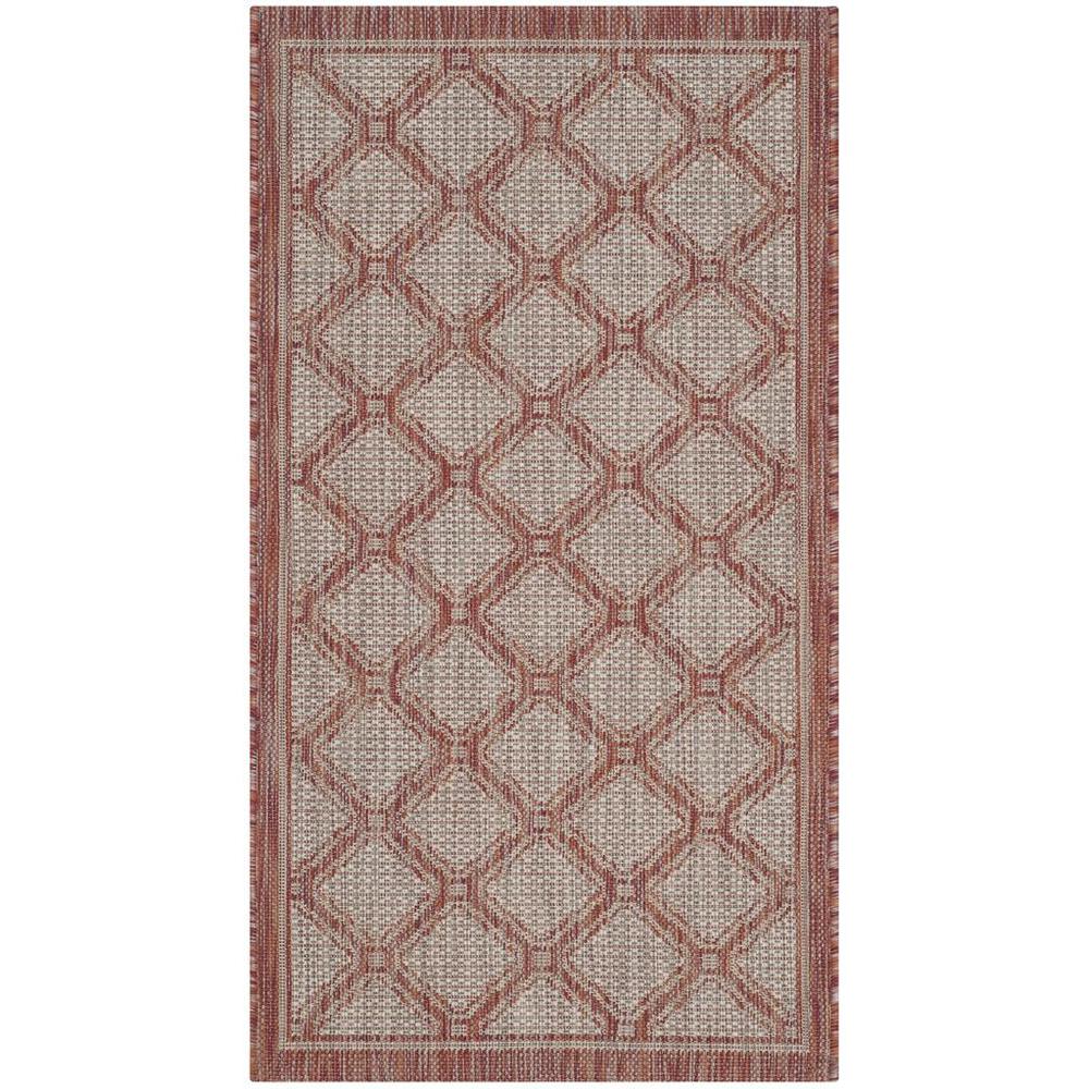 COURTYARD, RED / BEIGE, 2' X 3'-7", Area Rug, CY8474-36521-2