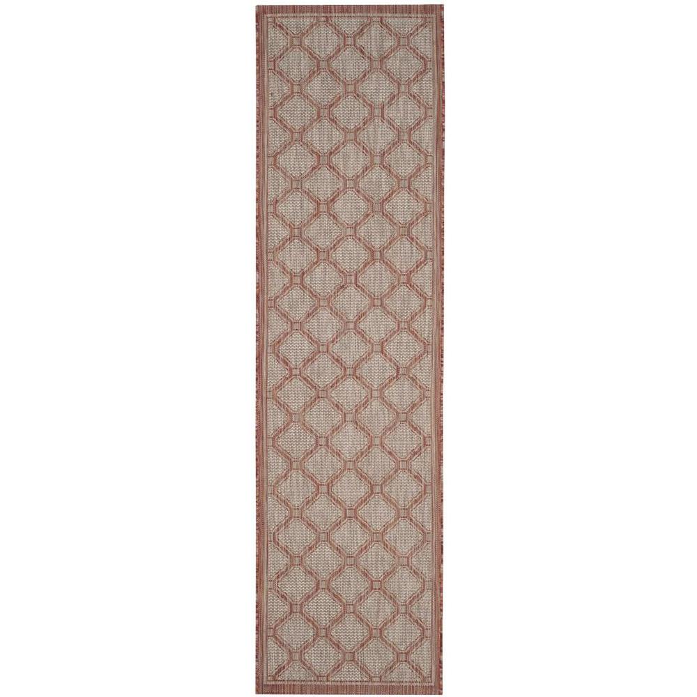 COURTYARD, RED / BEIGE, 2'-3" X 12', Area Rug, CY8474-36521-212