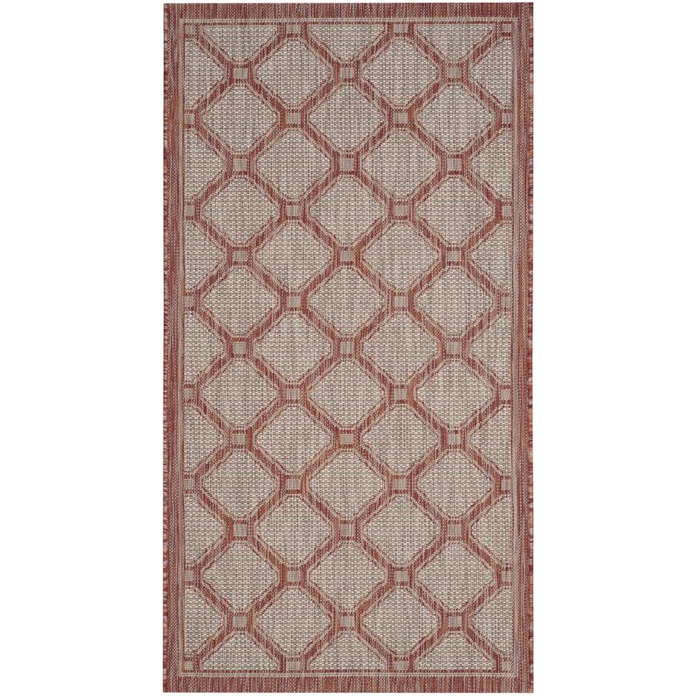 COURTYARD, RED / BEIGE, 2'-7" X 5', Area Rug, CY8474-36521-3