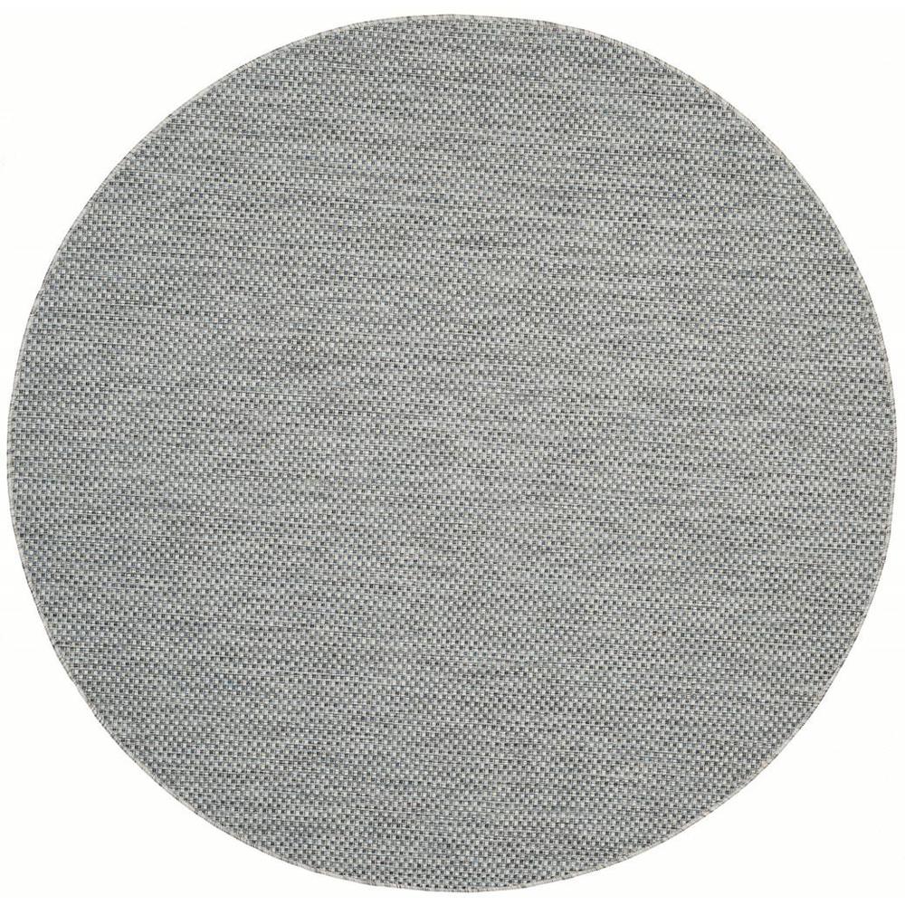COURTYARD, GREY / NAVY, 6'-7" X 6'-7" Round, Area Rug, CY8521-36812-7R