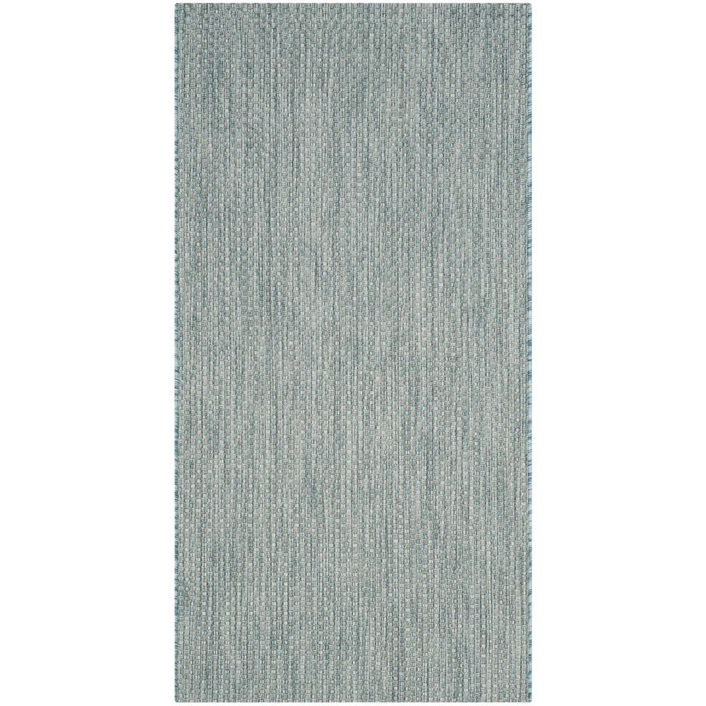 COURTYARD, AQUA / GREY, 2'-7" X 5', Area Rug, CY8521-37121-3