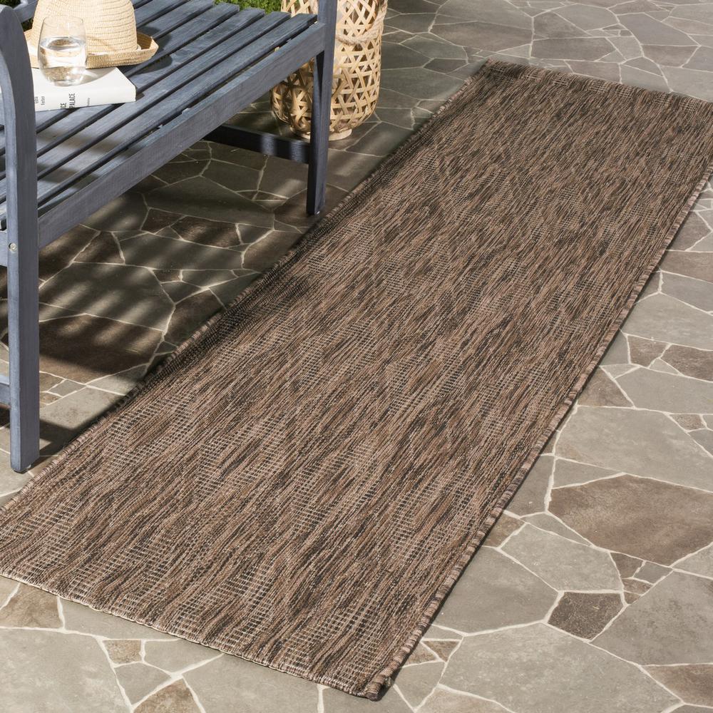COURTYARD, BROWN / BROWN, 2'-3" X 12', Area Rug
