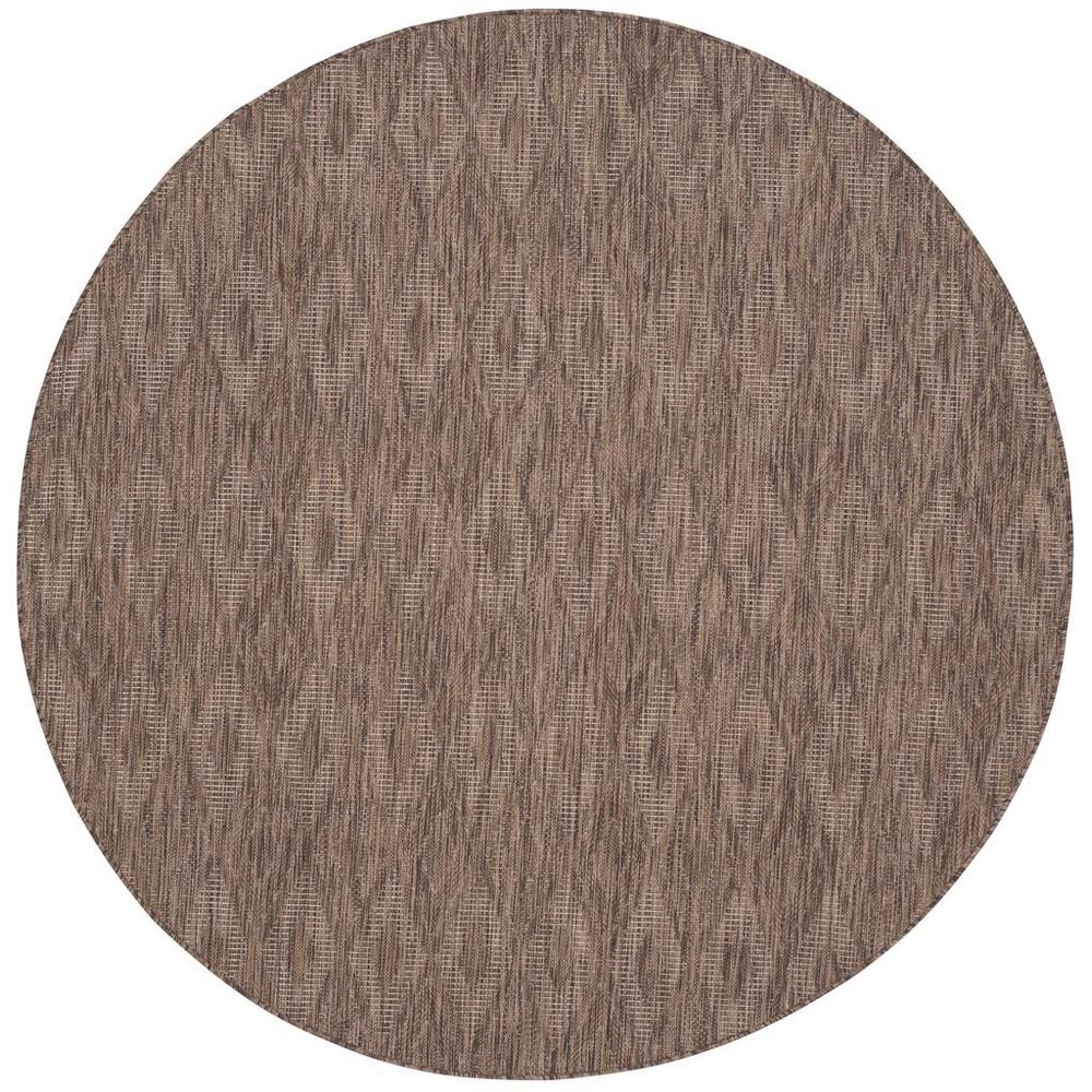 COURTYARD, BROWN / BROWN, 6'-7" X 6'-7" Round, Area Rug