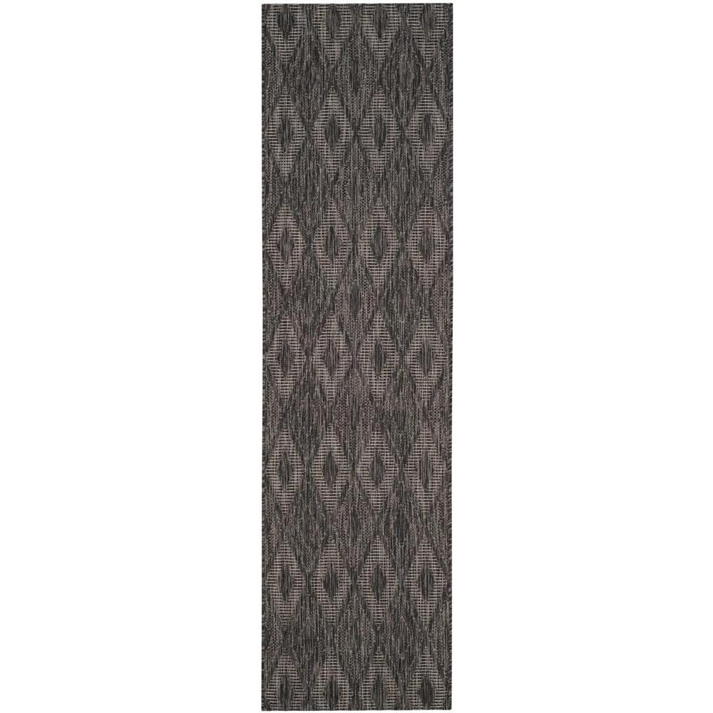 COURTYARD, BLACK / BLACK, 2'-3" X 10', Area Rug