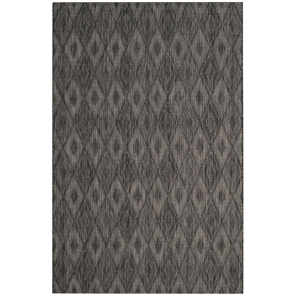 COURTYARD, BLACK / BLACK, 4' X 5'-7", Area Rug