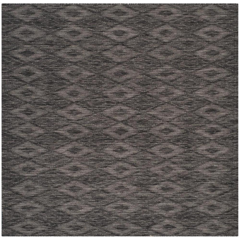 COURTYARD, BLACK / BLACK, 5'-3" X 5'-3" Square, Area Rug