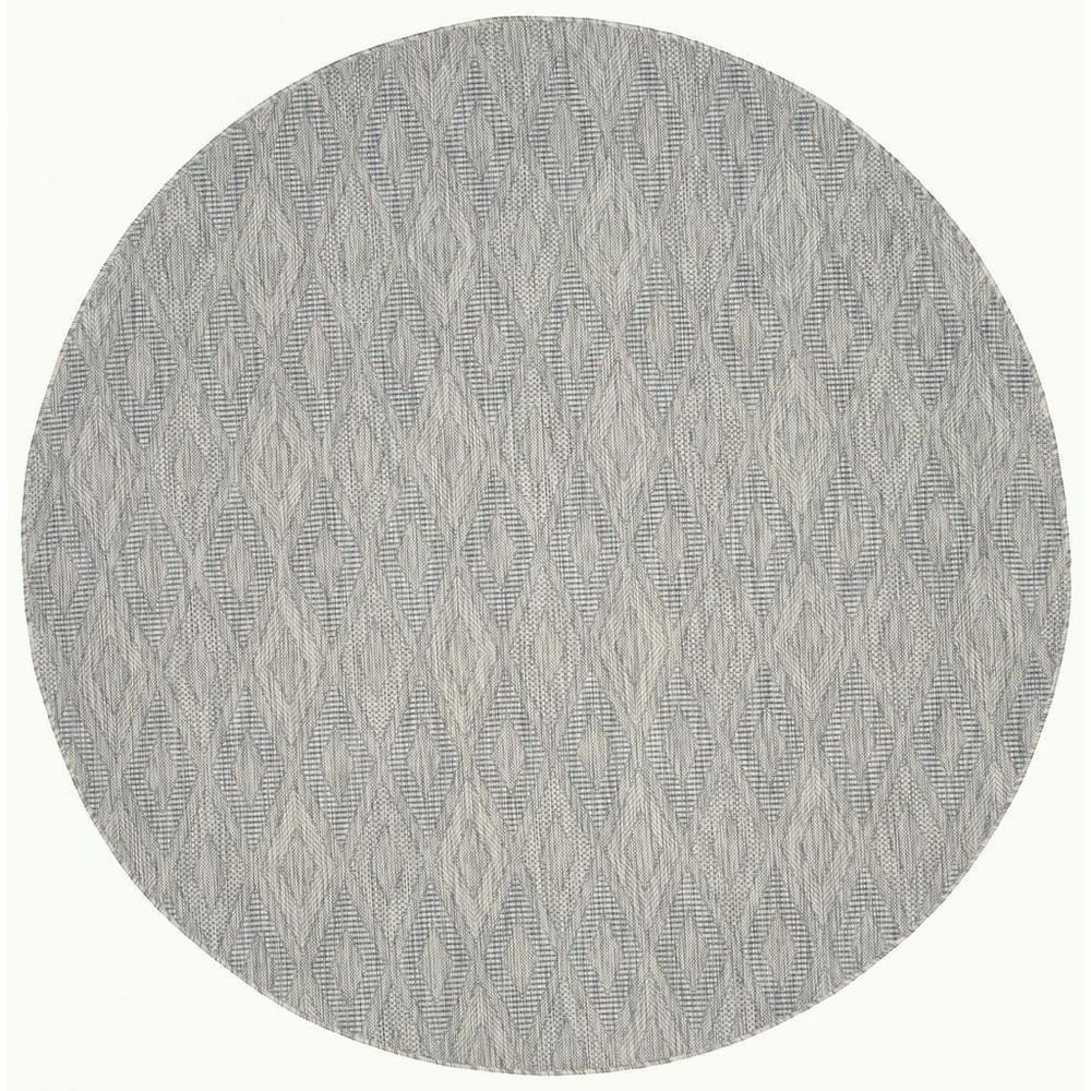 COURTYARD, GREY / GREY, 6'-7" X 6'-7" Round, Area Rug, CY8522-36811-7R