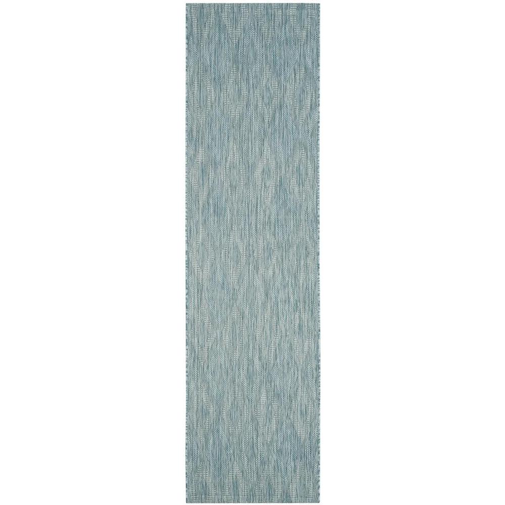 COURTYARD, AQUA / AQUA, 2'-3" X 8', Area Rug, CY8522-37122-28