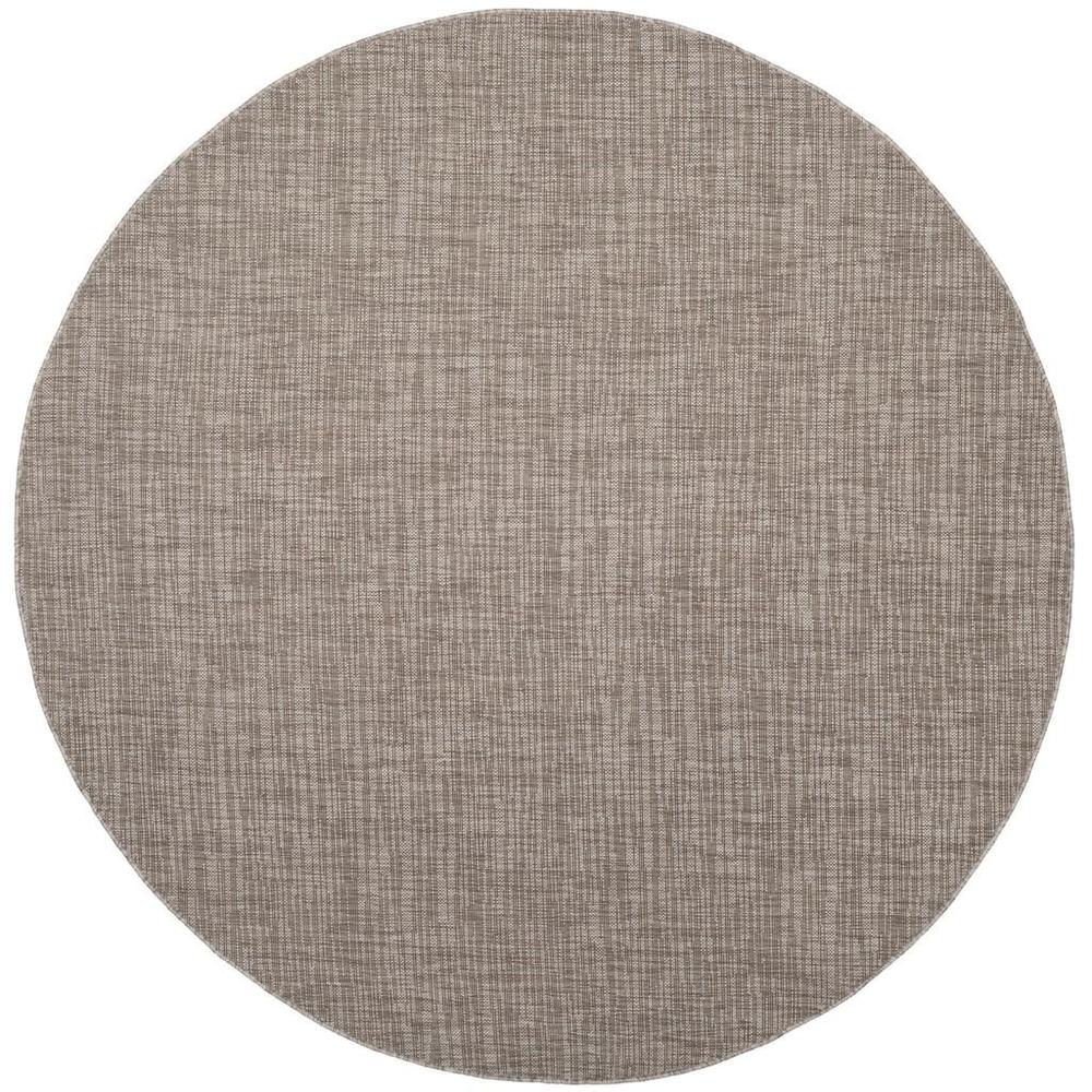 COURTYARD, LIGHT BROWN, 6'-7" X 6'-7" Round, Area Rug